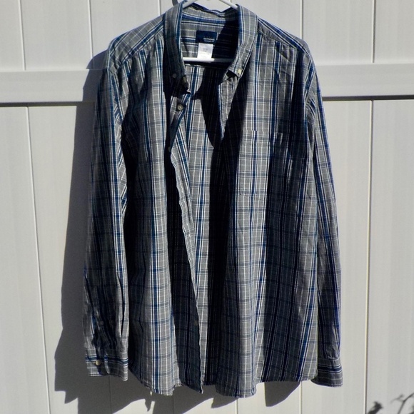 Basic Editions Modern Fit Men's 2XL Long Sleeve Plaid Shirt - Picture 1 of 4